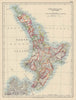 NORTH ISLAND NEW ZEALAND. Showing counties Telegraph cables. JOHNSTON 1901 map