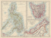 EAST ASIA. American Philippines. Tasmania North Borneo Brunei Sarawak 1901 map