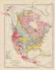 NORTH AMERICA GEOLOGICAL Volcanic Tertiary Jurassic Cretaceous JOHNSTON 1901 map