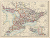 ONTARIO. Showing counties. British North America. Canada. JOHNSTON 1901 map