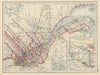 QUEBEC QUÉBEC. Showing counties. Canada. St Lawrence. JOHNSTON 1901 old map