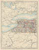 NEW YORK STATE WEST. Map showing counties & railroads. Niagara. JOHNSTON 1901