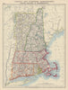 NEW ENGLAND. Vermont New Hampshire Massachusetts RI Connecticut 1901 old map