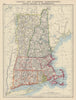 NEW ENGLAND. Vermont New Hampshire Massachusetts RI Connecticut 1901 old map