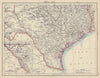 SOUTH TEXAS. Showing railroads & Telegraph Cable. JOHNSTON 1901 old map