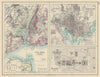 USA CITIES. New York City. Washington DC. The Capitol. JOHNSTON 1901 old map