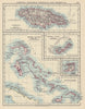 CARIBBEAN/ATLANTIC ISLANDS. Jamaica Bermuda Bahamas Trinidad. JOHNSTON 1901 map