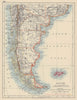 PATAGONIA Argentina/Chile Andes Cordillera disputed border. JOHNSTON 1901 map