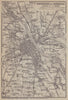 Environs of Warsaw. Poland. Warschau. BAEDEKER 1914 old antique map plan chart