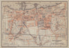 Peterhof Palace, Petergof, St Petersburg. Russia. BAEDEKER 1914 old map