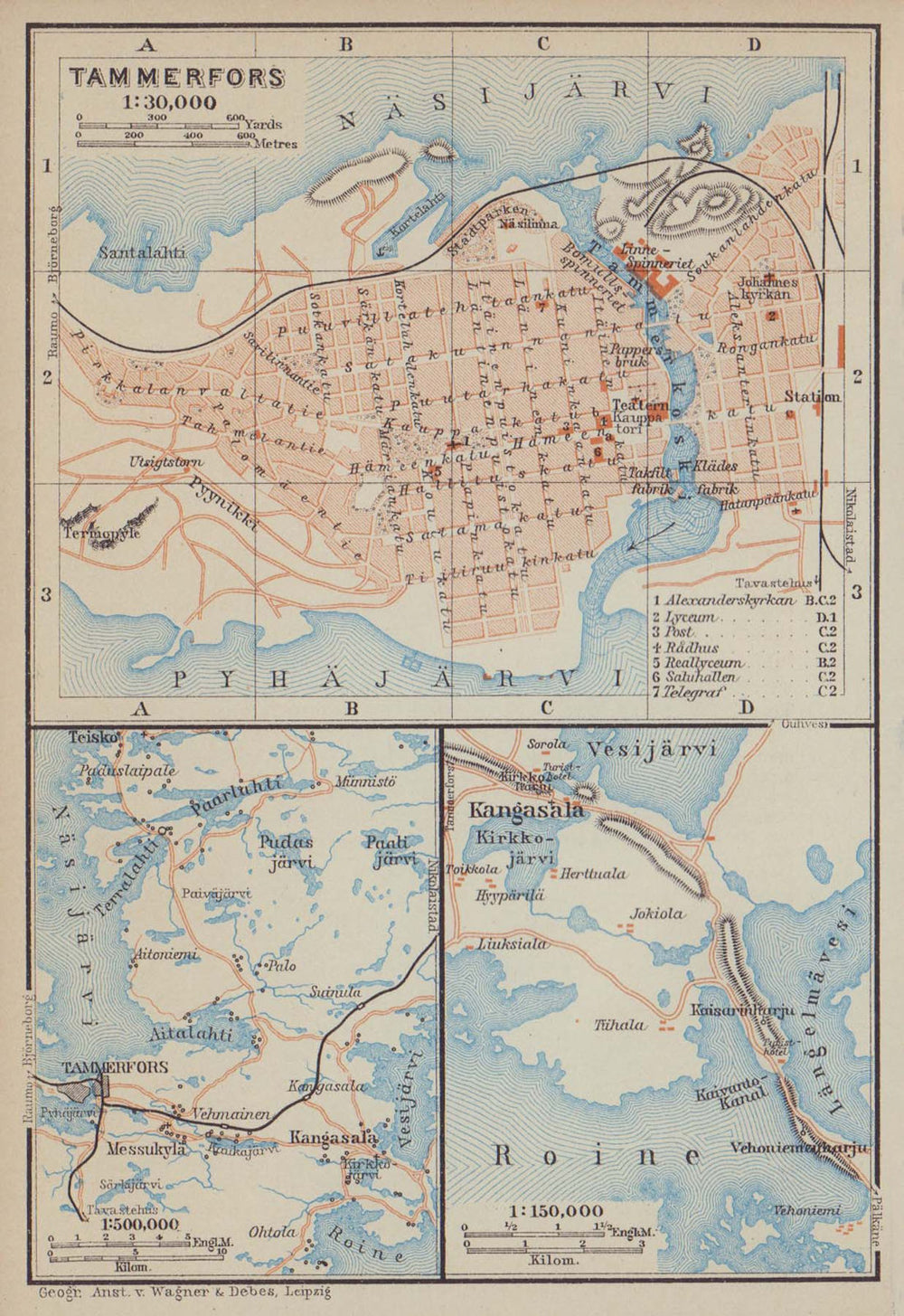 Tampere/Tammerfors town/city plan kaupunki kartta suunnitelma. Finland 1914 map