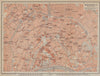 Moscow II city town centre plan. Russia. BAEDEKER 1914 old antique map chart