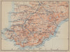 Southwest Crimea / Crimean Mountains. Ukraine. BAEDEKER 1914 old antique map
