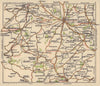 Shropshire Hills road map. Wenlock Ludlow Shrewsbury Welshpool. BACON c1920