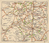 Herefordshire road map. Presteigne Leominster Bromyard. BACON c1920 old