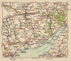 Monmouthshire road map. Cardiff Caerphilly Newport Abergavenny. BACON c1920