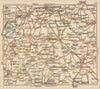 Cotswolds road map. Cirencester Gloucester Cheltenham Burford. BACON c1920
