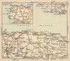 North Devon coast road map. Minehead Lynton Ilfracombe Barnstaple BACON c1920