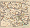 Mid-Devon road map. Exeter Dartmoor Dawlish Okehampton Crediton. BACON c1920