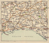 Jurassic Coast road map. Bridport Lyme Regis Sidmouth Taunton. BACON c1920