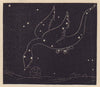 Dragon. Star chart. SMALL. PROCTOR 1881 old antique vintage print picture
