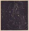 Cassiopeia. Star chart. SMALL. PROCTOR 1881 old antique vintage print picture