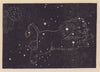 The constellation of the Lion. Leo. Star chart. SMALL. PROCTOR 1882 old print