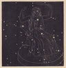 Cassiopeia. Star chart. SMALL. PROCTOR 1882 old antique vintage print picture
