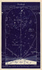 Eastern night sky star chart August. Leo. July 22-Aug 23. PROCTOR 1882 print