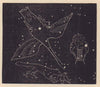 Cygnus, Lyra and Vulpecula. Star chart. SMALL. PROCTOR 1882 old antique print