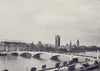 Lambeth Bridge and Houses of Parliament from the South Bank. SMALL 1946 print