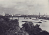 The River Thames and north bank from New Scotland Yard. SMALL 1946 old print