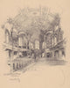 Saint Clement Danes church, Strand, interior. Westminster 1904 old print