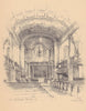 St. George's church Hanover Square, Westminster, interior 1904 old print