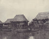 Lacustrine Village. Thatched houses on stilts. Benin. STODDARD 1895 old print