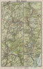 Wye Valley. Ross Monmouth Chepstow Tintern. Wales 1920 old antique map chart