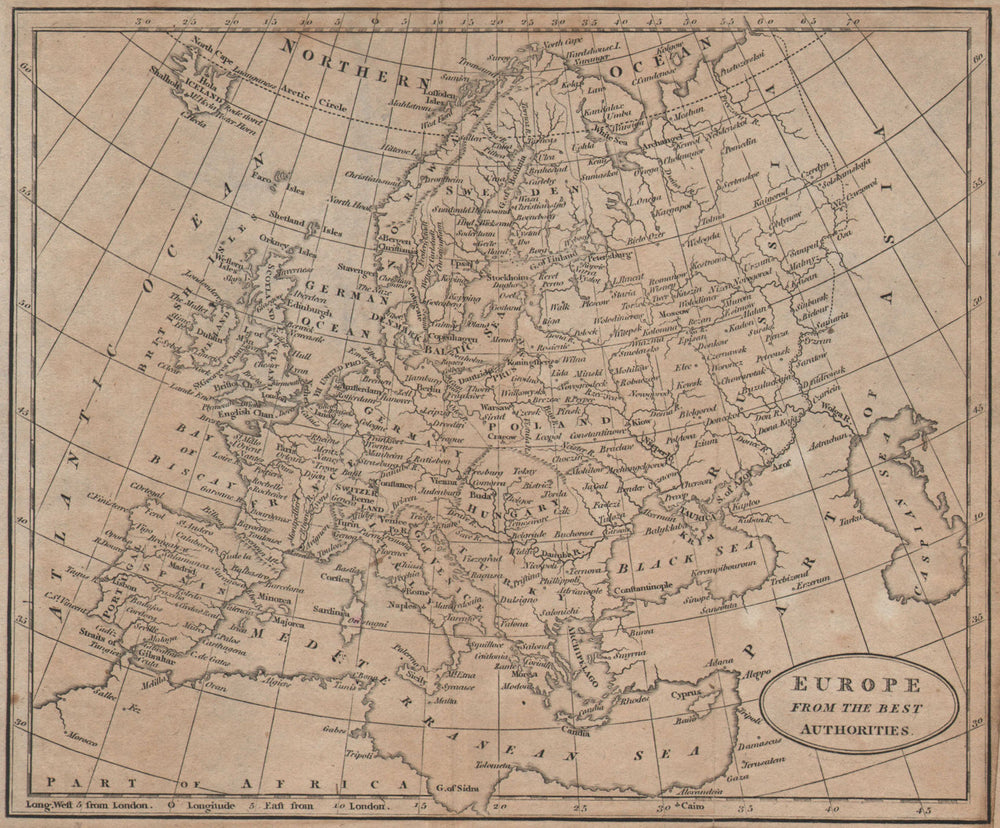 Europe from the best authorities by Richard Brookes 1812 old antique map chart