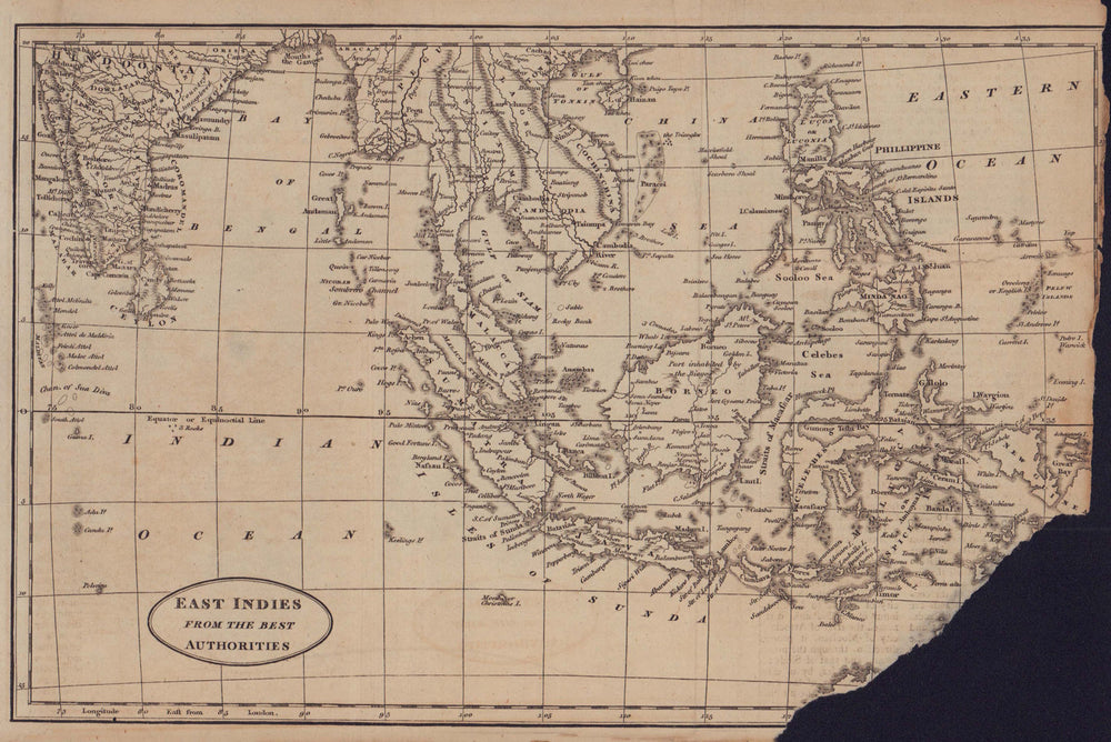 East Indies from the best authorities by Richard Brookes 1812 old antique map