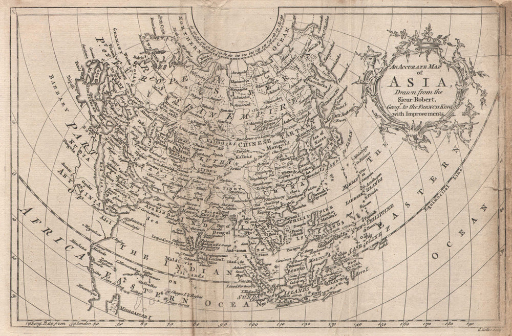 An accurate map of Asia drawn from the Sieur Robert… ROLLOS 1766 old
