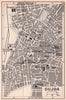 Oujda vintage town city tourist plan. Morocco 1966 old vintage map chart