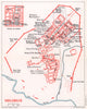 Volubilis vintage town city tourist plan. Morocco 1966 old vintage map chart