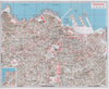 Casablanca vintage town city tourist plan. Morocco 1966 old vintage map chart