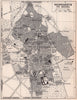 Marrakech - the Medina vintage town city tourist plan. Morocco 1966 old map