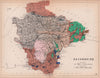 DEVON. Devonshire antique geological county map by James Reynolds 1864