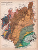 GLOUCESTERSHIRE & NORTH WILTSHIRE antique geological county map. REYNOLDS 1864