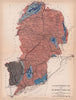 HEREFORDSHIRE & MONMOUTHSHIRE antique geological county map. James Reynolds 1864