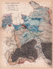 WEST YORKSHIRE & LANCASHIRE antique geological county map by James Reynolds 1864
