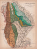 LINCOLNSHIRE antique geological county map by James Reynolds 1864