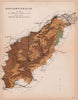 NORTHAMPTONSHIRE antique geological county map by James Reynolds 1864
