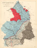 NORTHUMBERLAND antique geological county map by James Reynolds 1864